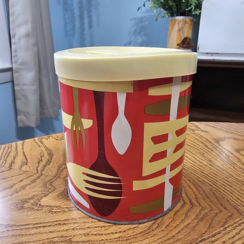 Vintage Proctor And Gamble Shortening Tin Canister Jar Container Metal 60's 70's